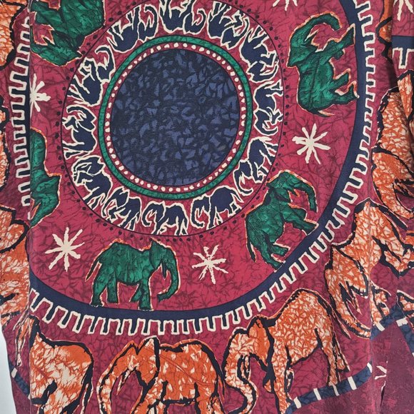 Nordstrom Gallery Multicolored Keyhole Back Short Sleeve Silk Top Size Medium - Picture 2 of 7